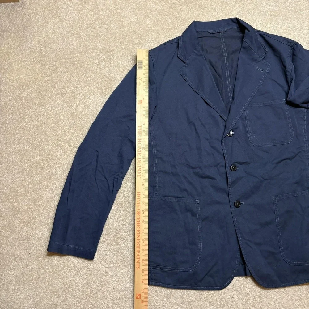 Buck Mason Carry On Jacket Mens Large Blue Cotton Tencel Unstructured Blazer Sui